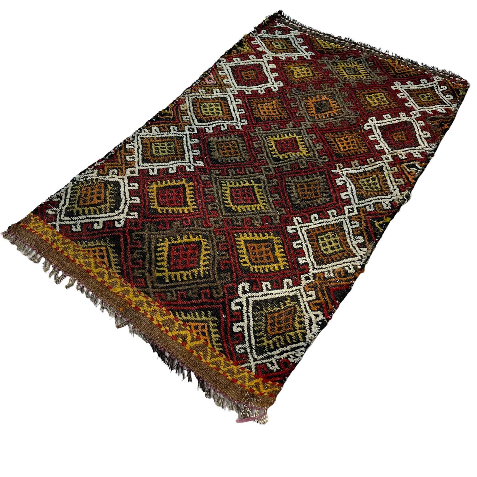 Traditioneel Turks Mini Kilimkleed, Vintage Anatolisch Turks Kilimkleed, 103 X 56 Cm photo vintage