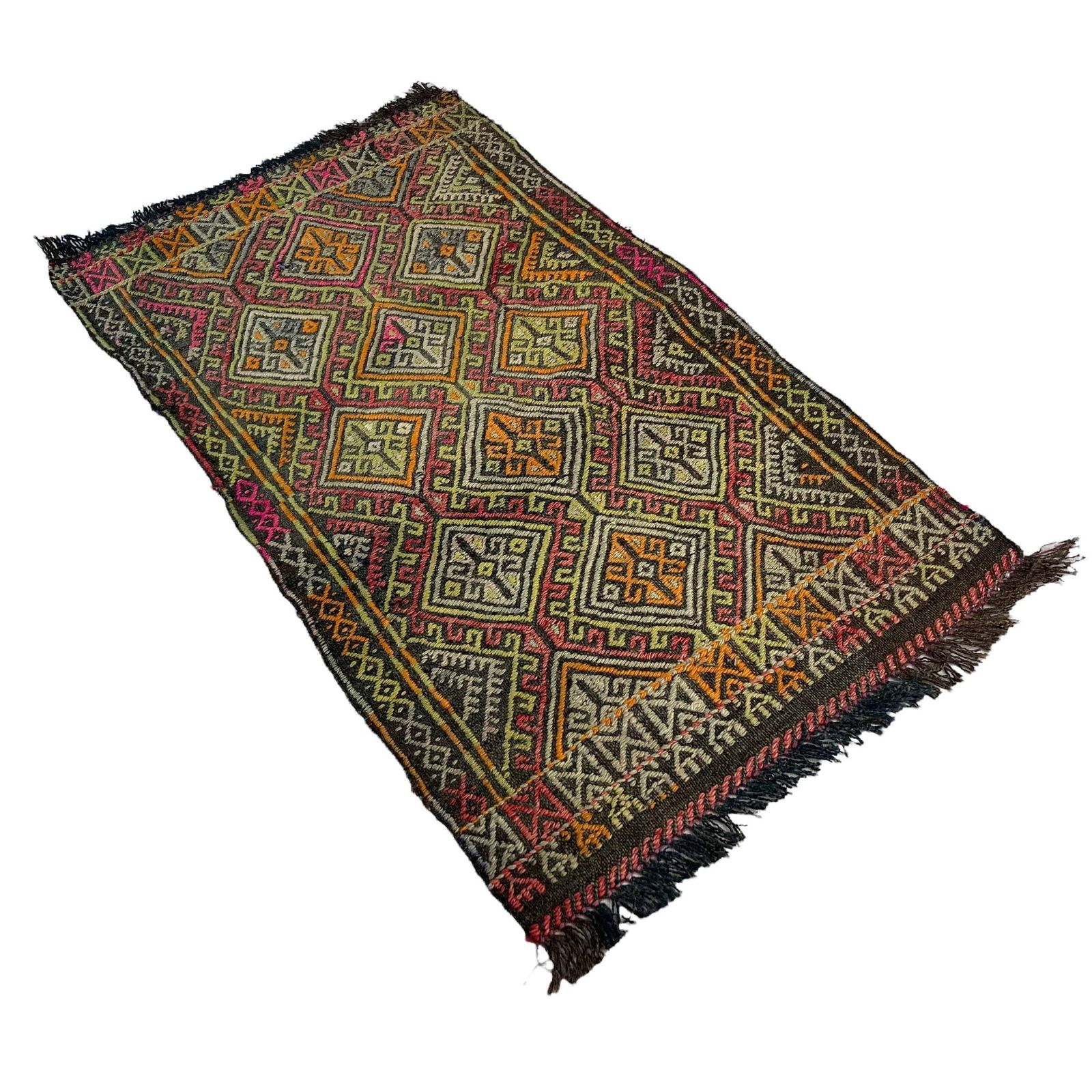 Traditioneel Turks Mini Kilimkleed, Vintage Anatolisch Turks Kilimkleed, 90 X 52 Cm photo vintage