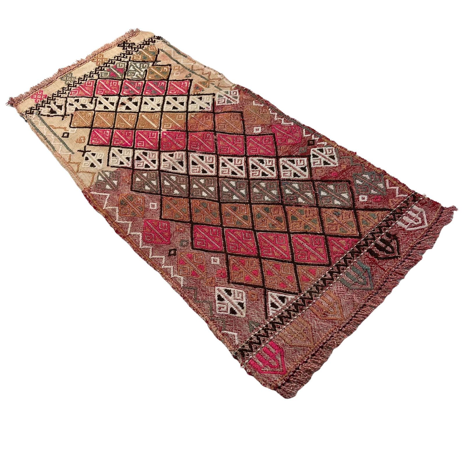 Traditional Turkish Mini Kilim Rug , Vintage Anatolian Turkish Kilim Rug , 90 X 44 Cm photo furniture