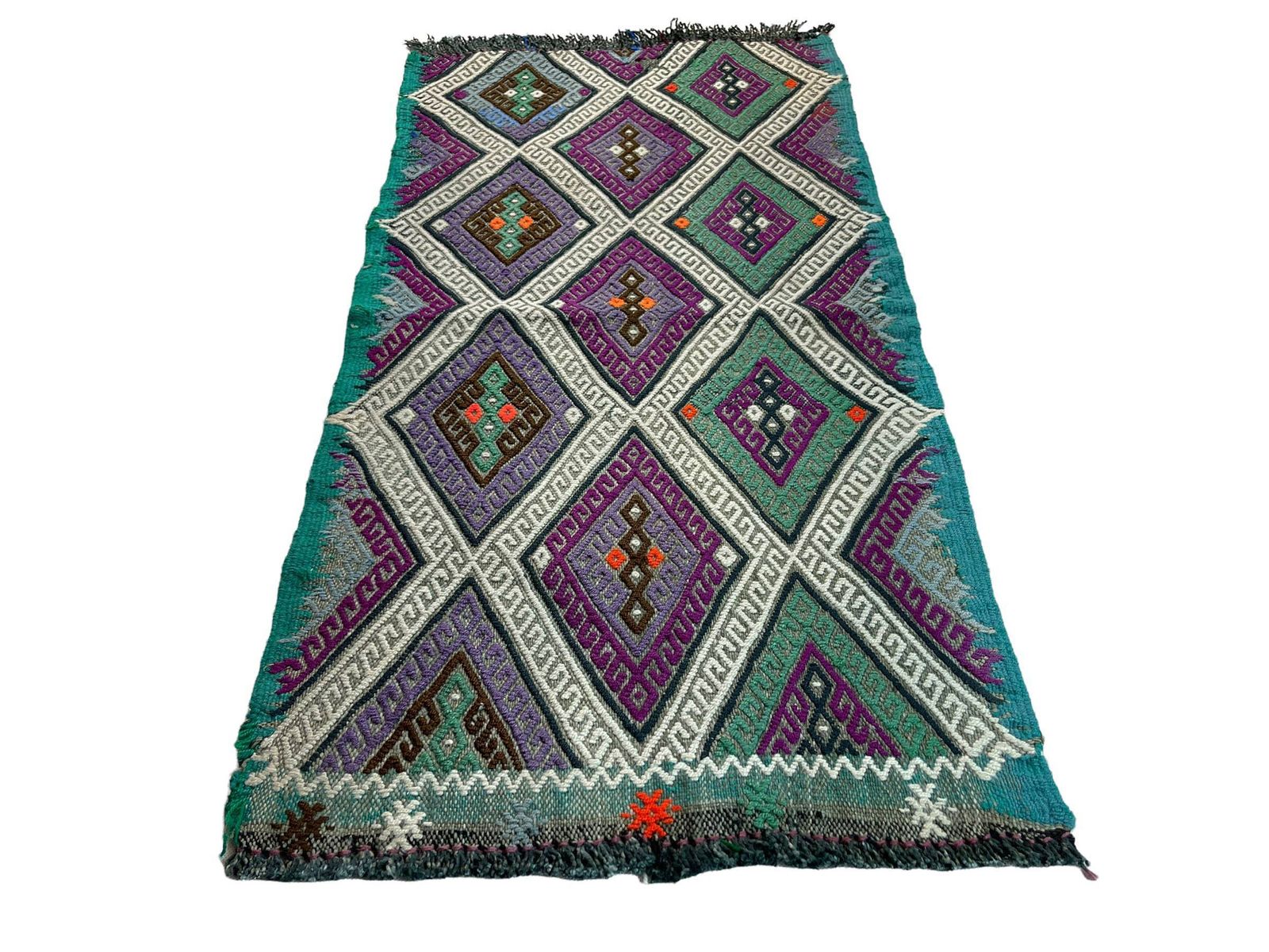 Traditioneel Turks Mini Kilimkleed, Vintage Anatolisch Turks Kilimkleed, 87 X 44 Cm