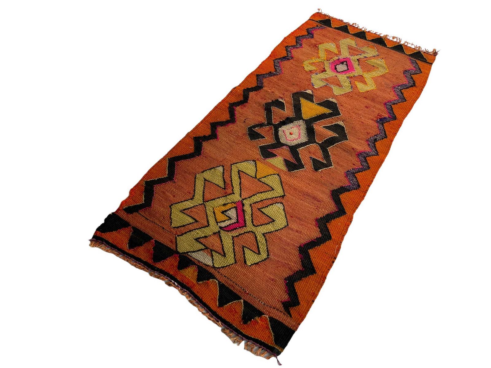 Traditional Turkish Mini Kilim Rug , Vintage Anatolian Turkish Kilim Rug , 102 X 43 Cm photo 208.0