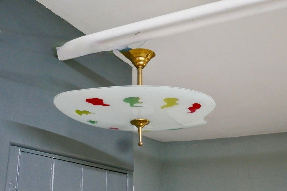 1950s Vintage Ceiling Light, In The Shape Of An Artist’s Pallet photo for sale