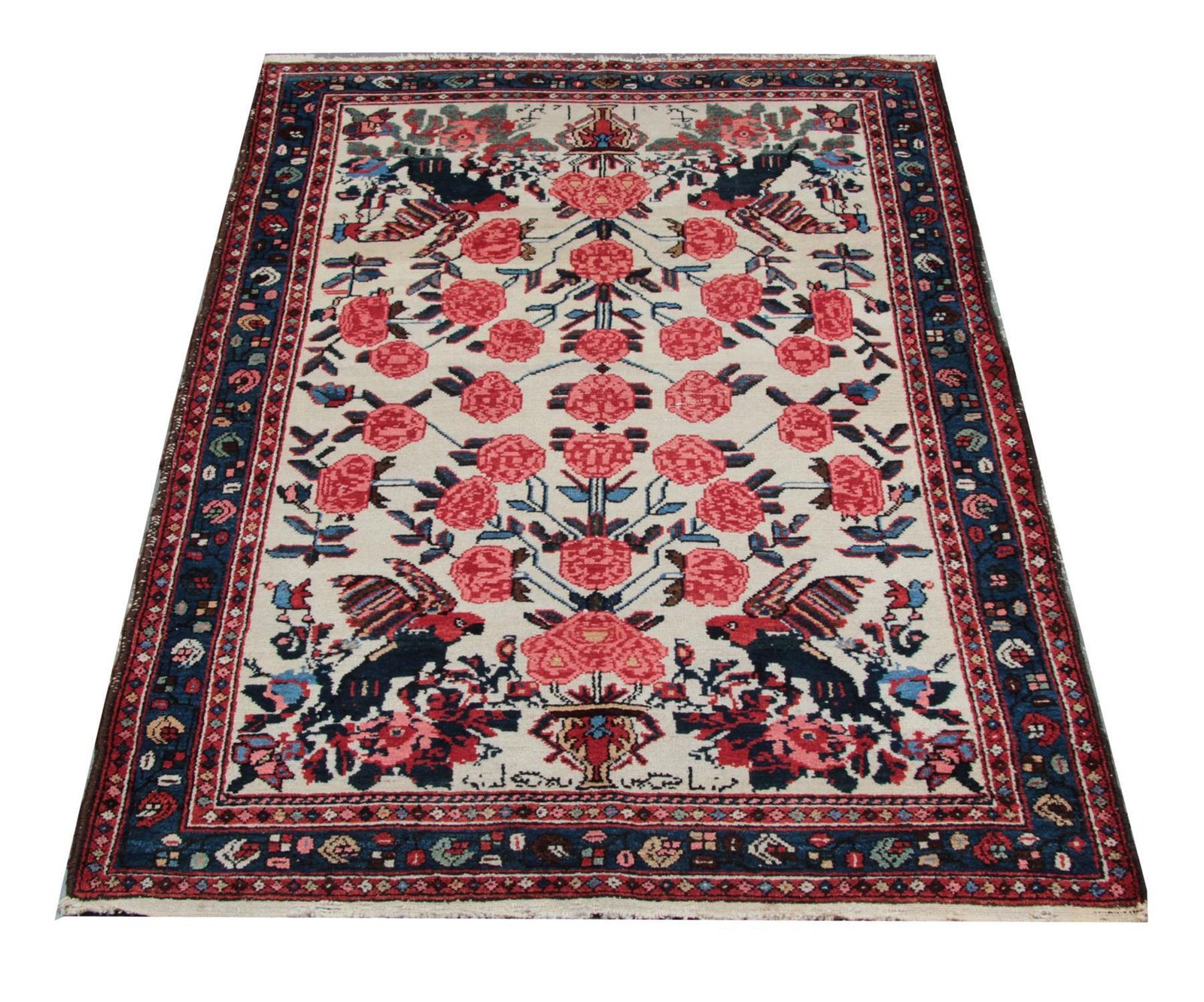 Handwoven Carpet Floral Living Room Traditional Rug photo furniture