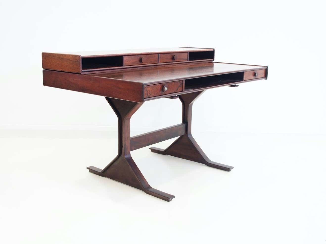 Gianfranco Frattini For Bernini Wooden Desk With Storage Compartments photo 4300.0