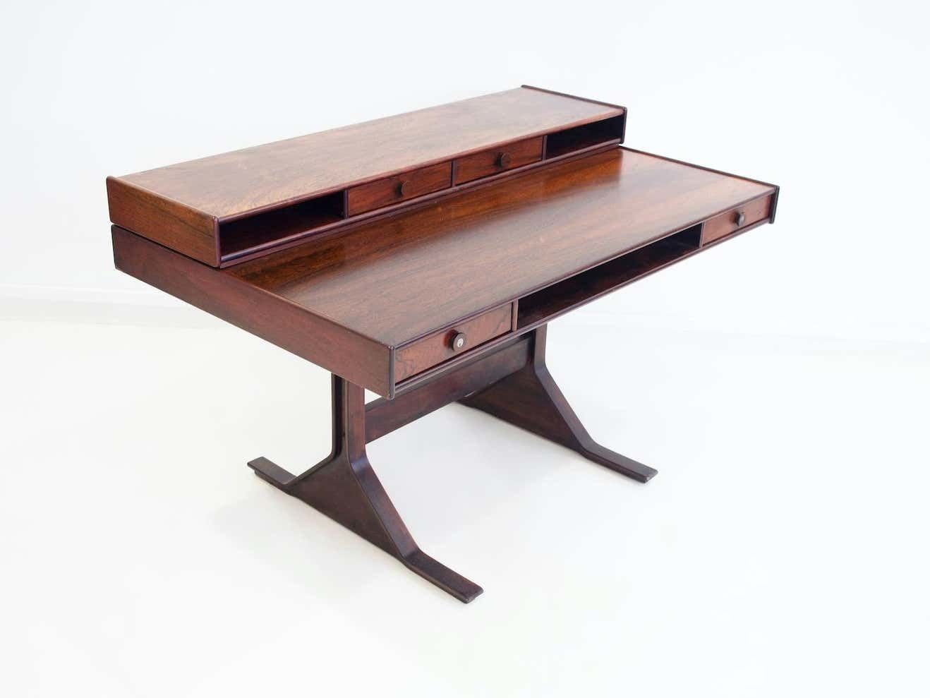 Gianfranco Frattini For Bernini Wooden Desk With Storage Compartments photo vinterior
