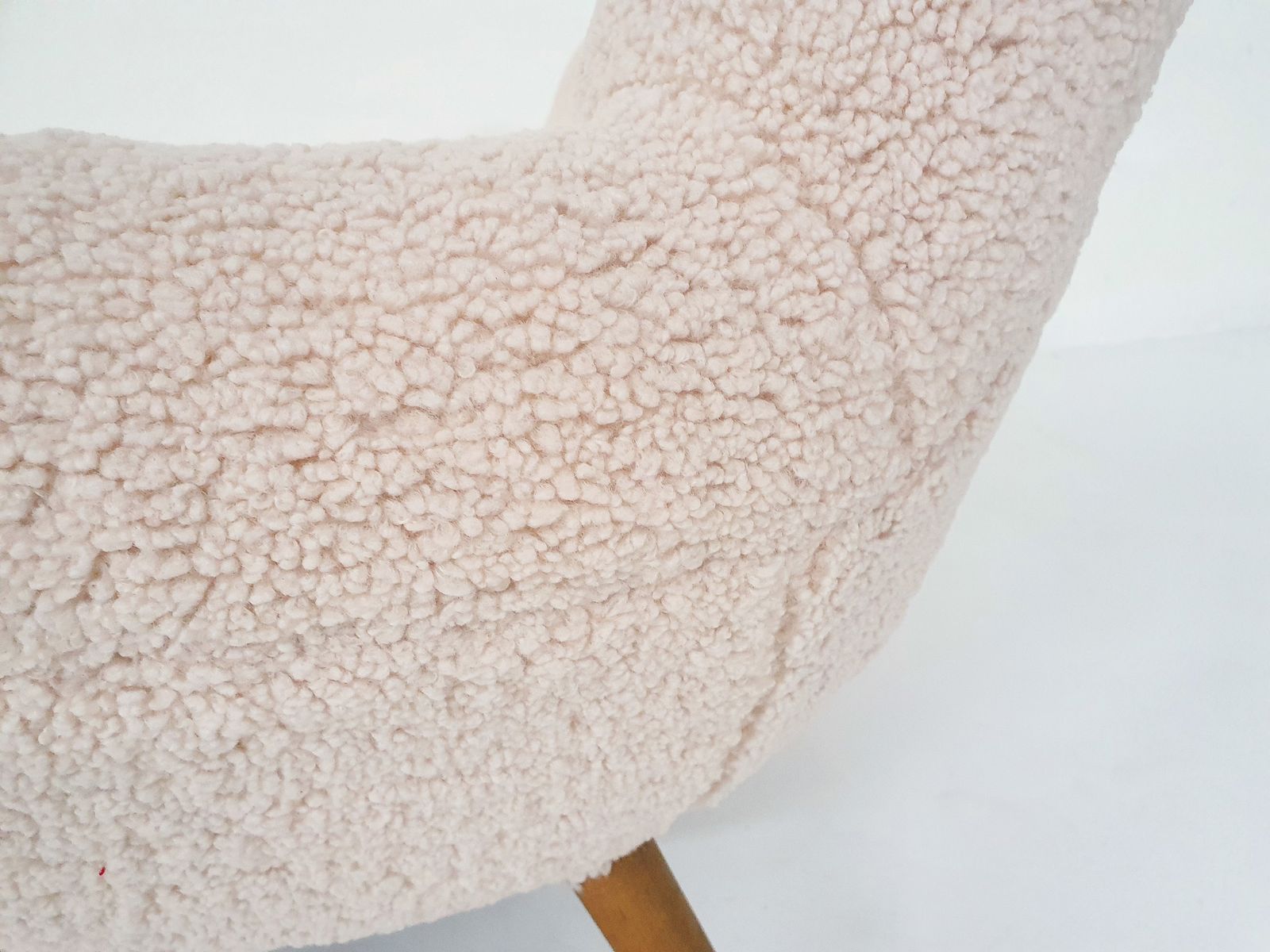 Scandinanvian Modern Cocktail Sofa In Boucle, Denmark 1960's photo vintage