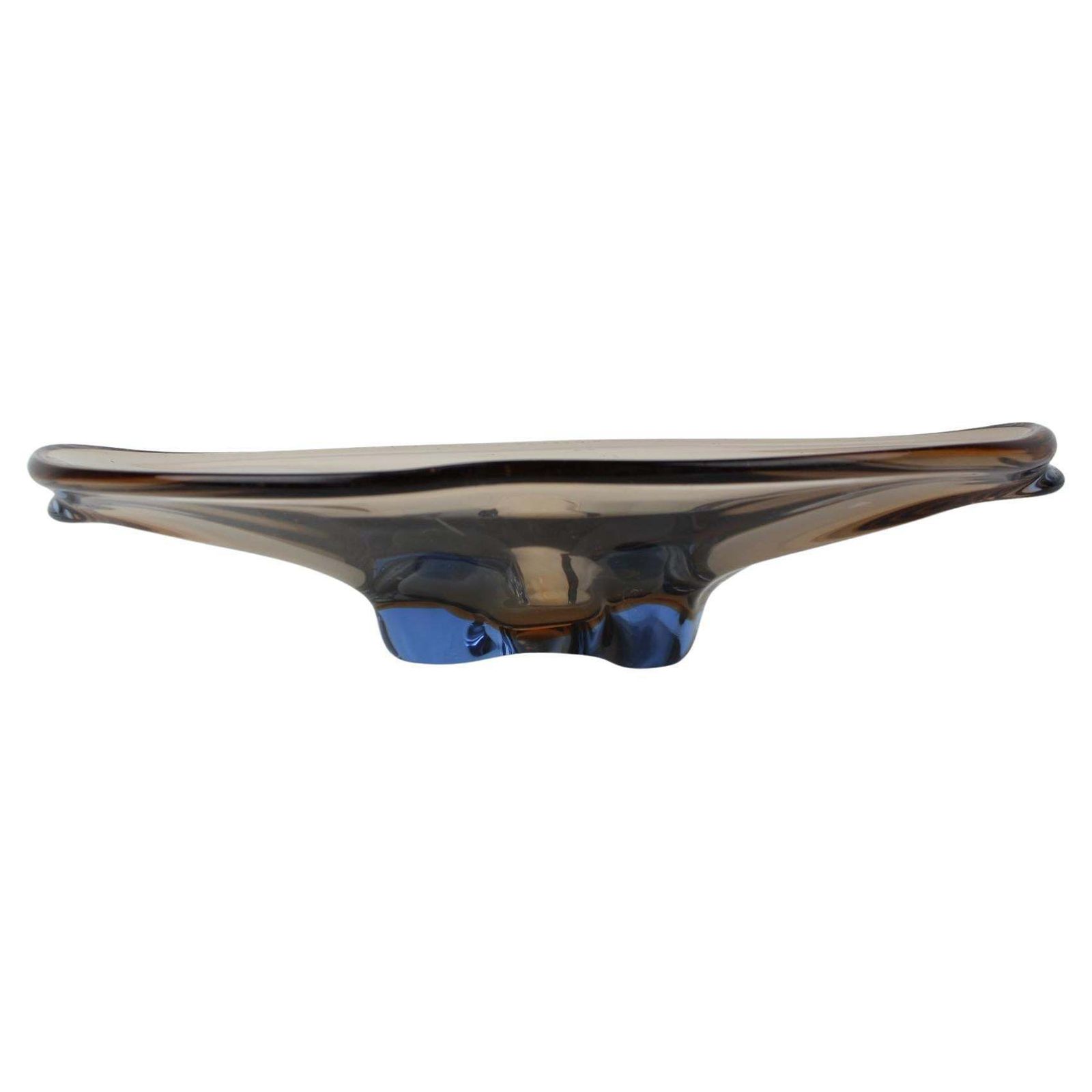 Mid Century Art Glass Bowl By Zelezno Borske Sklo, 1960's