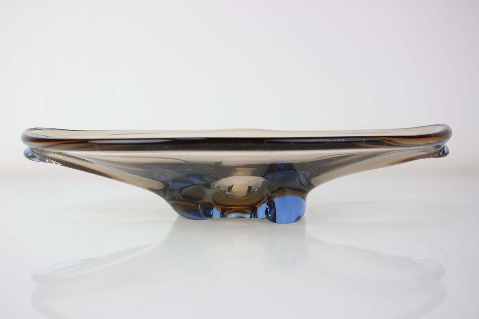 Mid Century Art Glass Bowl By Zelezno Borske Sklo, 1960's photo Home Decor