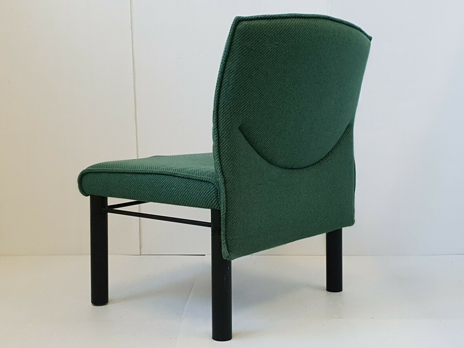 Chair Armchair Vintage 1980 In Wool & Steel 80s 1980s Model A photo vintage