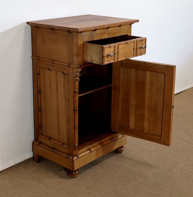 Small Cabinet In Solid Cherry, Bamboo Style, Art Nouveau, Period 1900 photo Furniture