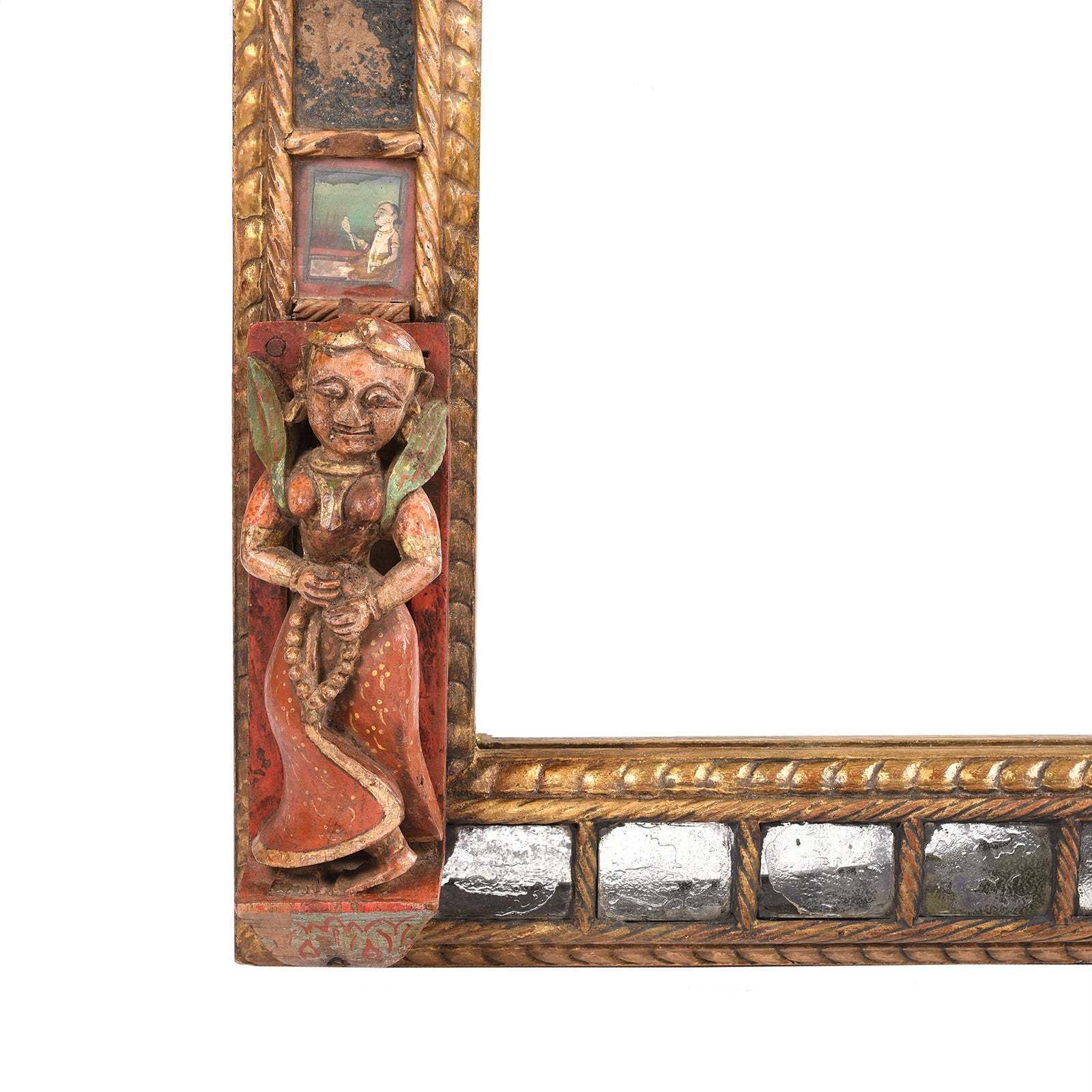 Indian Mirror Made From Baby Jula From Bikaner   Late 18thc photo Home Decor
