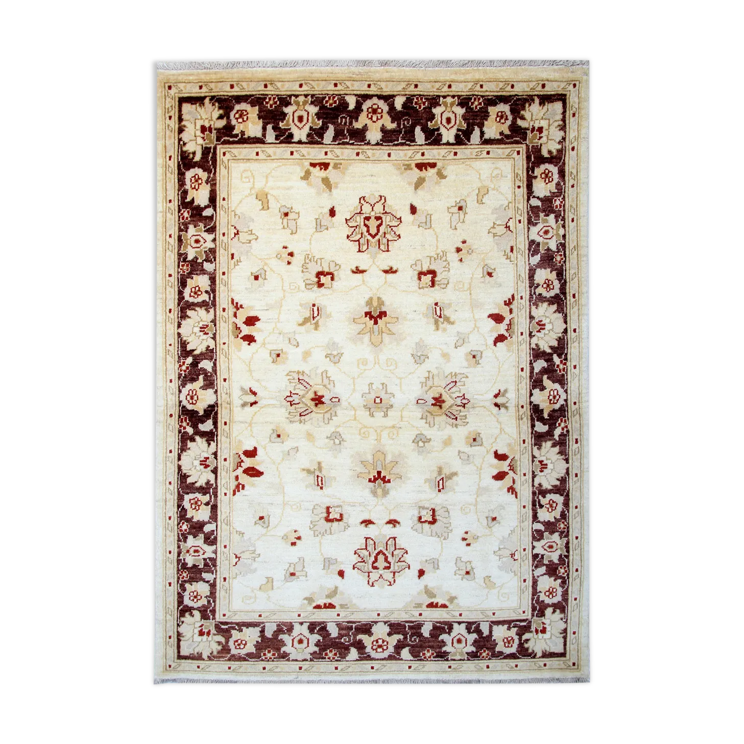 Traditional Ceam Wool Ziegler Rug Handwoven Floral Carpet
