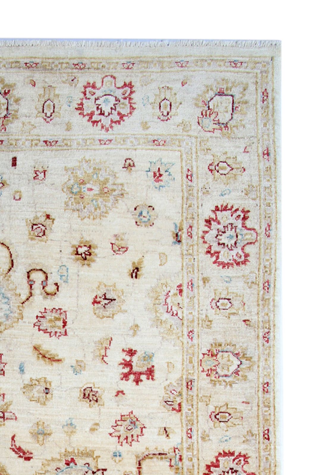 Handmade Cream Wool Ziegler Carpet Traditional Floral Area Rug photo Textiles