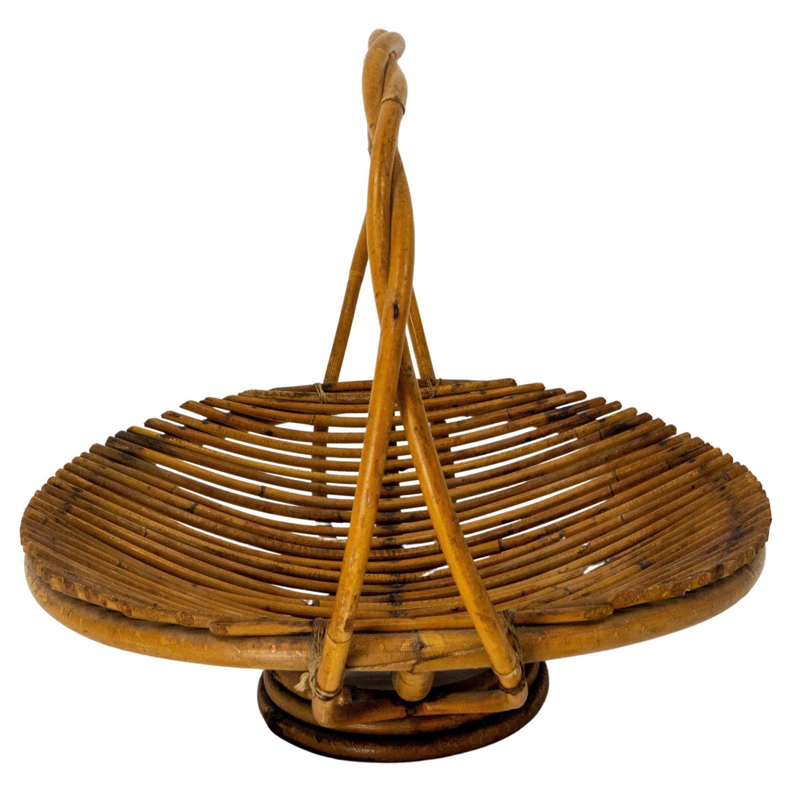 Coupe de table mid-century en osier, France