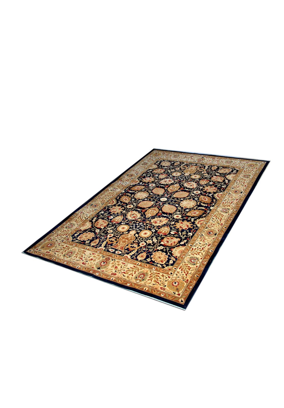 Large Ziegler Carpet Handwoven Deep Blue Wool Area Rug photo for sale