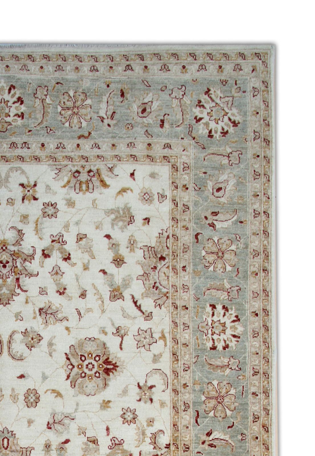 Large Ivory Zielger Rug Handwoven Oriental Floral Carpet photo Textiles