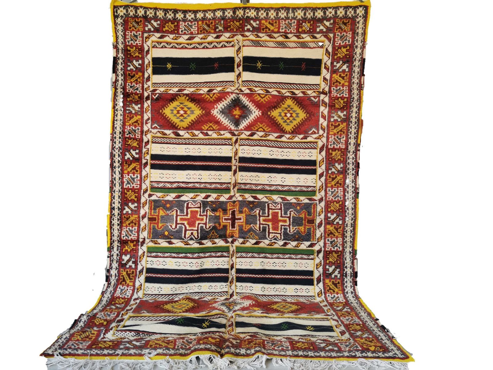Traditional Handmade Moroccan Berber Rug Made Of Camel Hair Genuine Berber Carpet