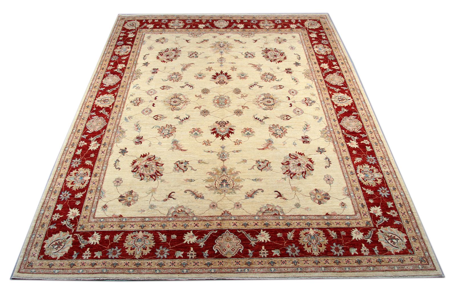 Fine Wool Afghan Ziegler Rug Handwoven Cream Floral Rug  255x320cm photo furniture