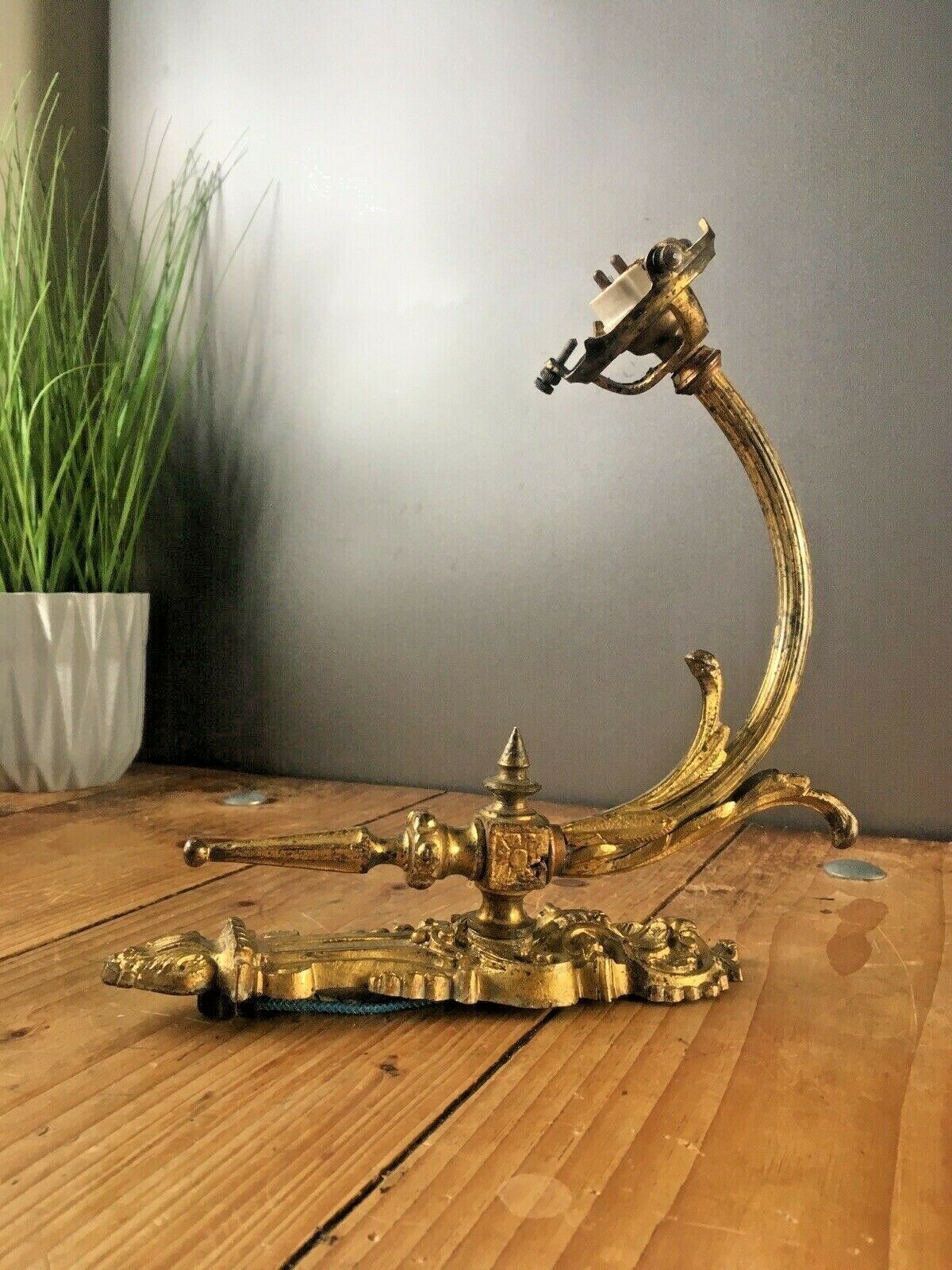 Antique French Gilt Metal Ornate Swing Arm Wall Light Sconce Regency Baroque photo buy