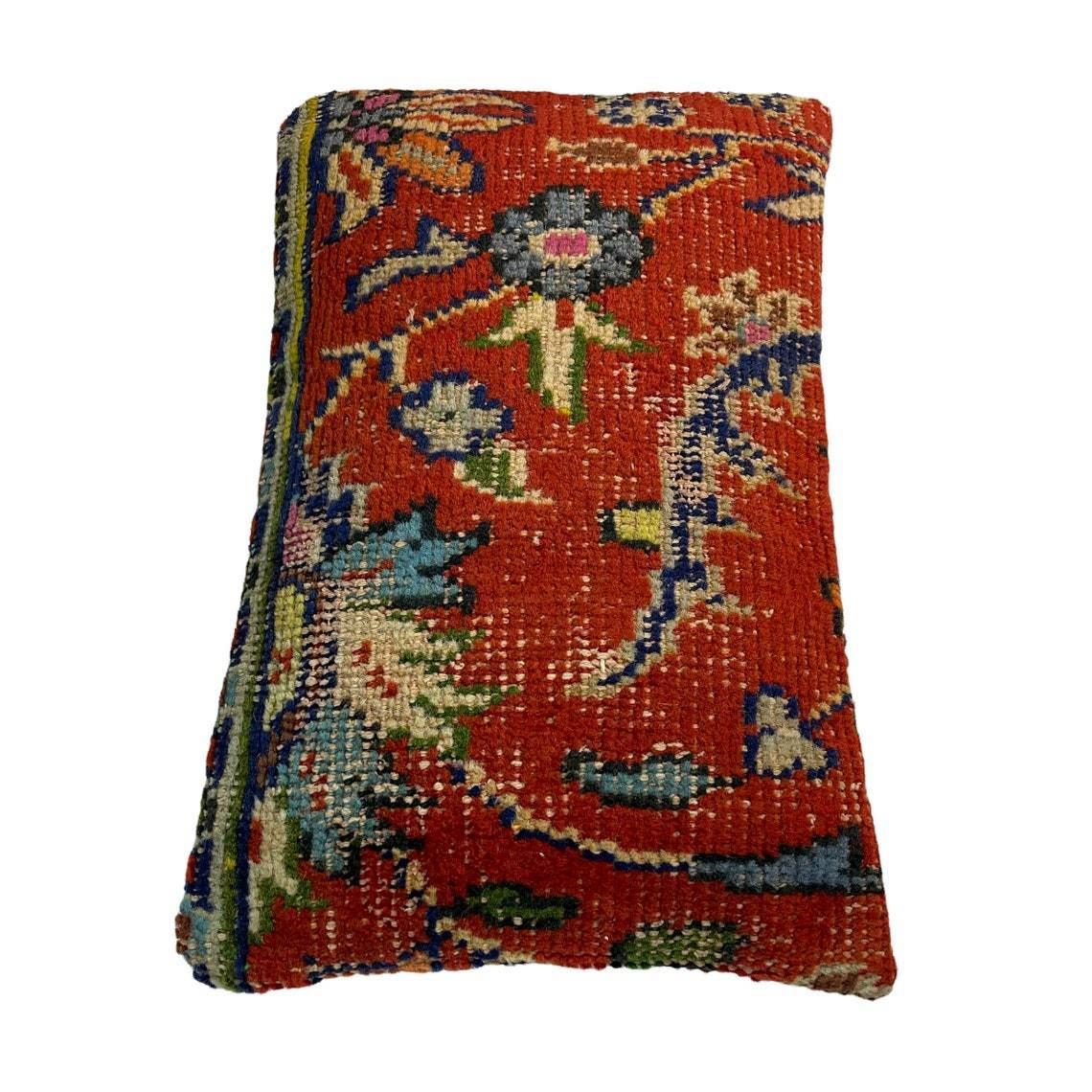 photo furniture 12'' X 20'' Vintage Hand Made Rug Cushion Cover, 30 X 50 Cm Decorative Rug Pillow Cover, Large Vintage Turkish Rug Cushion Cover