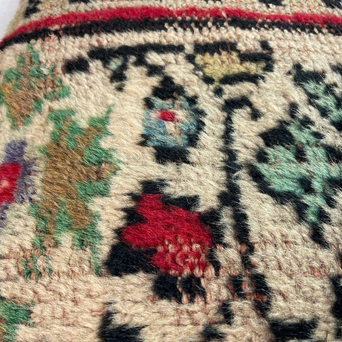 12'' X 20'' Vintage Hand Made Rug Cushion Cover, 30 X 50 Cm Decorative Rug Pillow Cover, Large Vintage Turkish Rug Cushion Cover photo buy