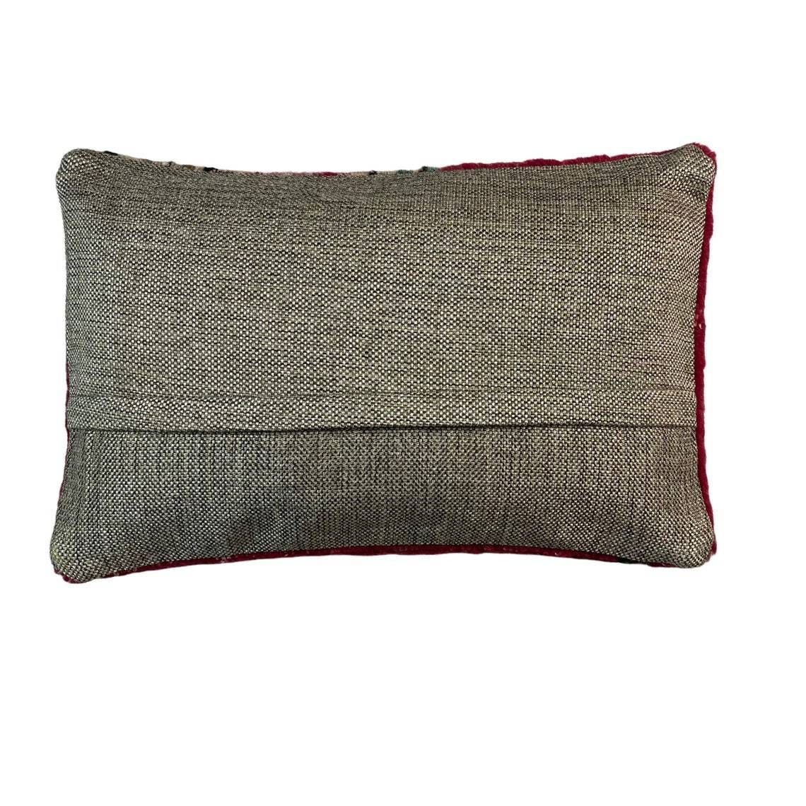 12'' X 20'' Vintage Hand Made Rug Cushion Cover, 30 X 50 Cm Decorative Rug Pillow Cover, Large Vintage Turkish Rug Cushion Cover photo for sale