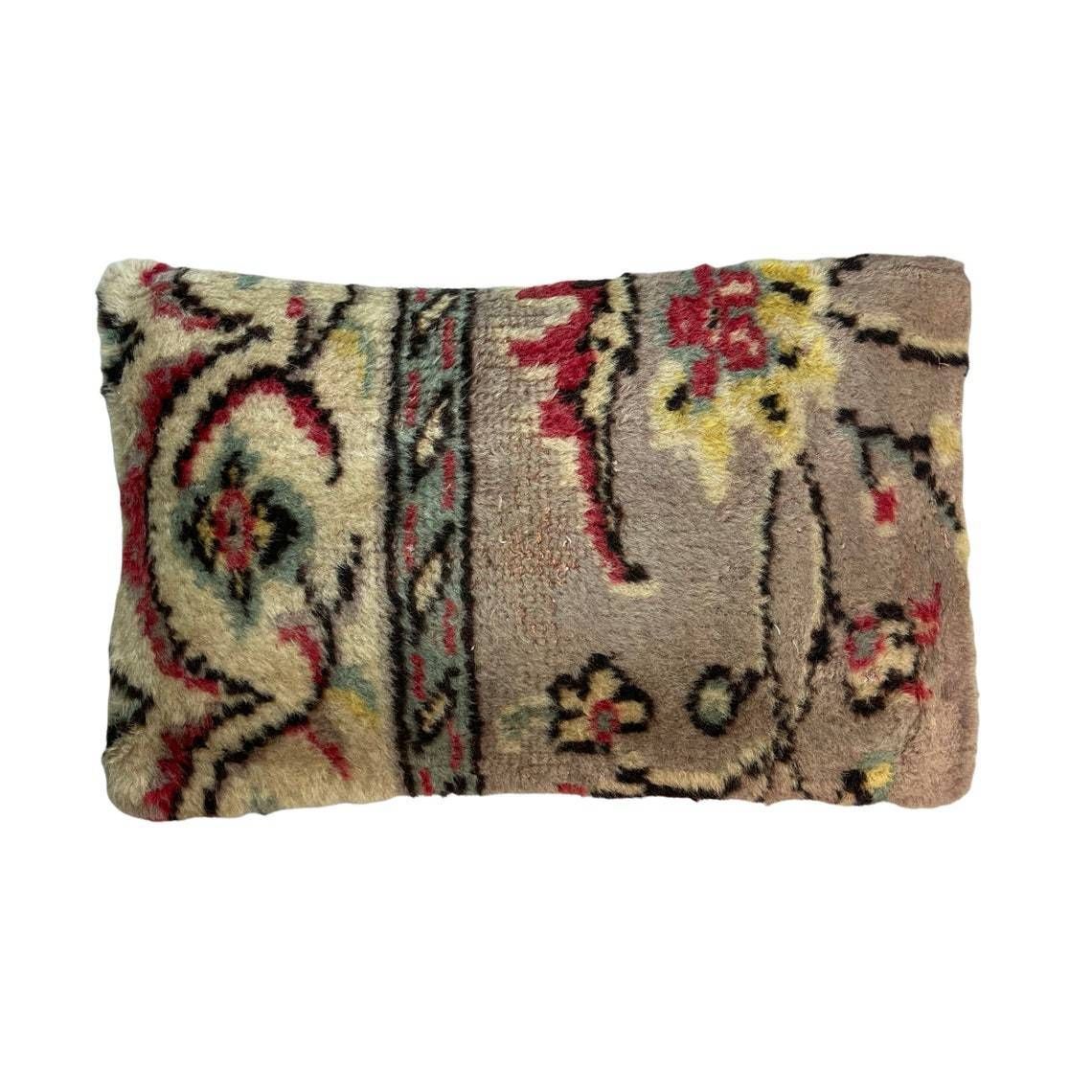 12'' X 20'' Vintage Hand Made Rug Cushion Cover, 30 X 50 Cm Decorative Rug Pillow Cover, Large Vintage Turkish Rug Cushion Cover