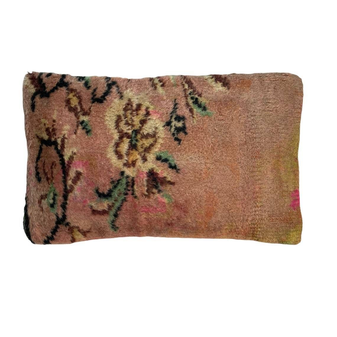 12'' X 20'' Vintage Hand Made Rug Cushion Cover, 30 X 50 Cm Decorative Rug Pillow Cover, Large Vintage Turkish Rug Cushion Cover photo vintage