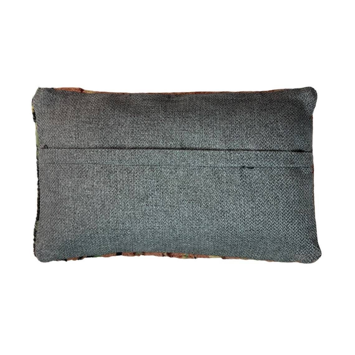 photo for sale 12'' X 20'' Vintage Hand Made Rug Cushion Cover, 30 X 50 Cm Decorative Rug Pillow Cover, Large Vintage Turkish Rug Cushion Cover