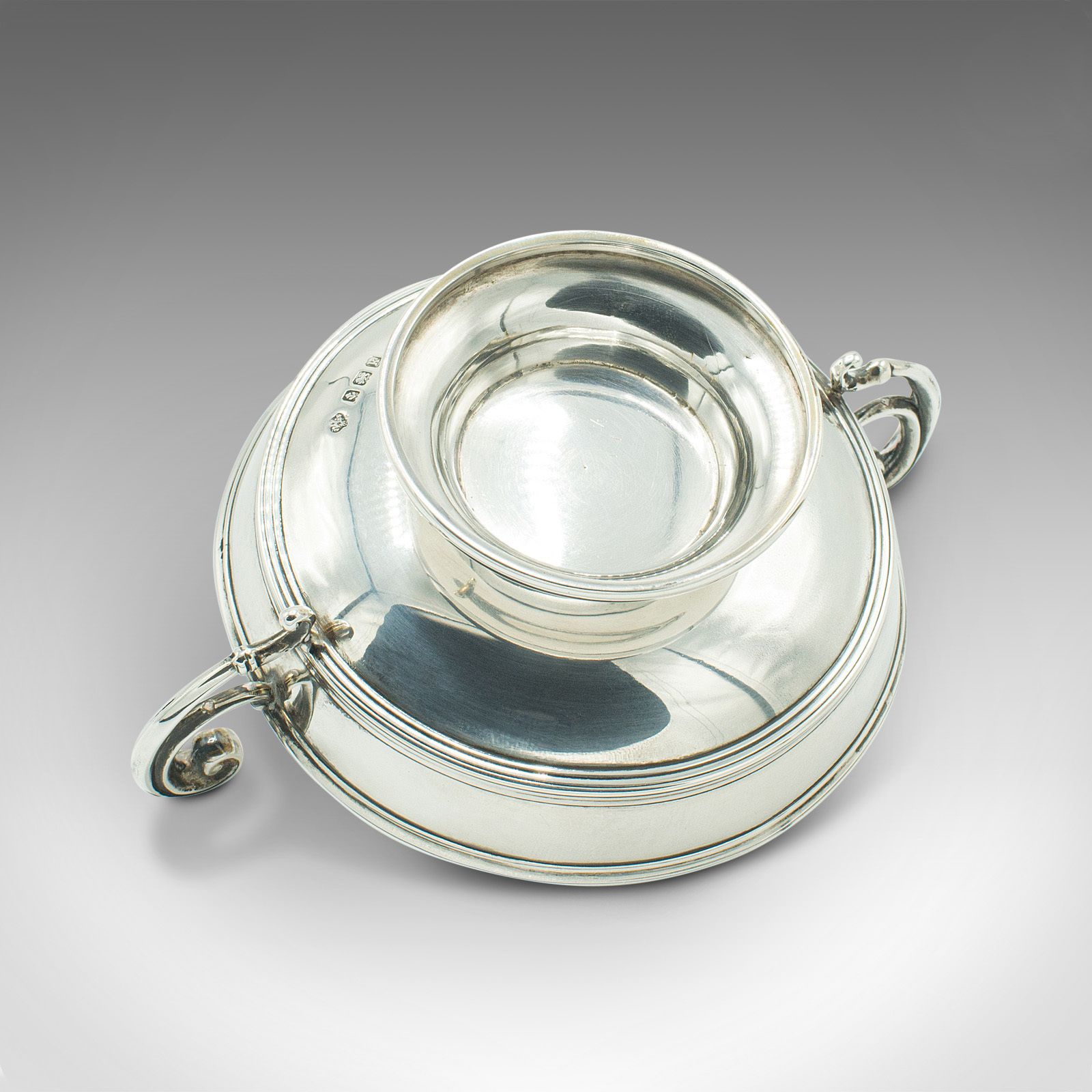 Pair Of Antique Bonbon Dishes, English, Sterling Silver, Serving Bowl photo vinterior