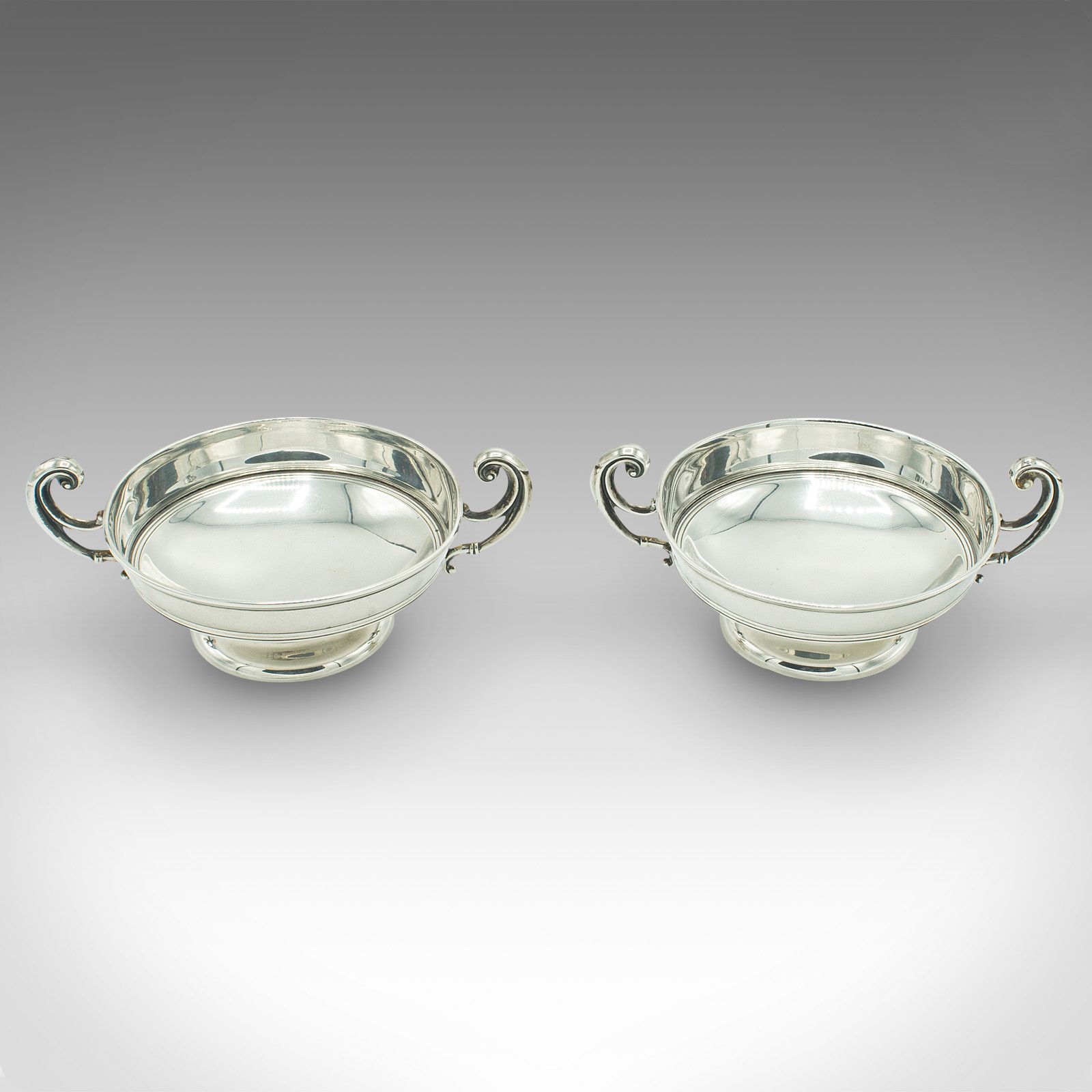 photo furniture Pair Of Antique Bonbon Dishes, English, Sterling Silver, Serving Bowl