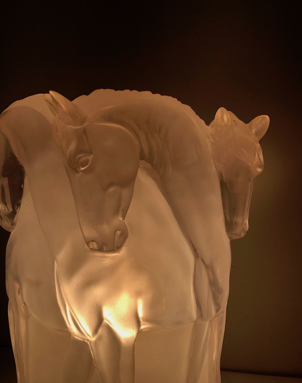Plexiglass Horse Lamp In The Style Of Lalique photo buy