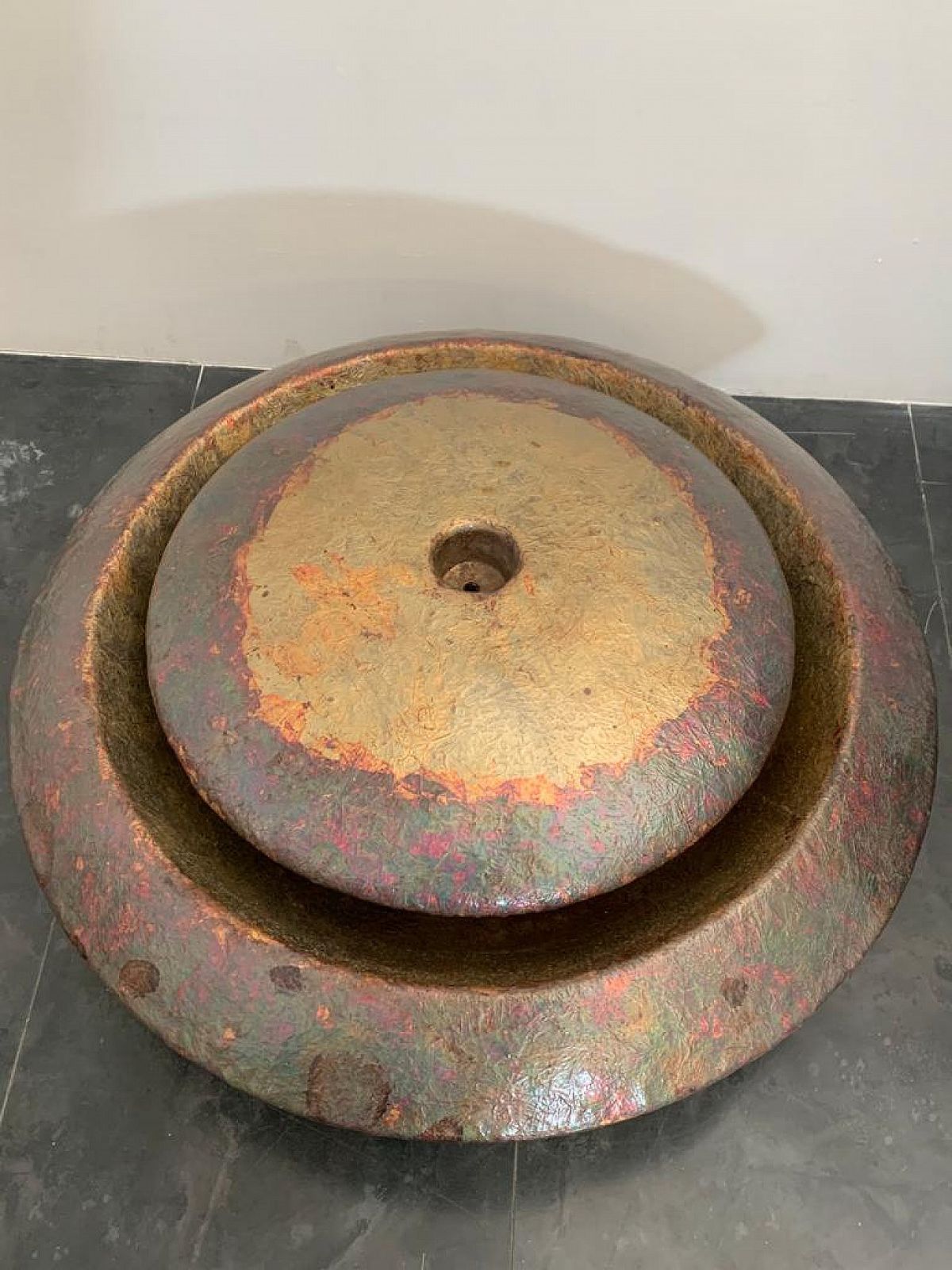 Astral Disk Fountain By Ravi Canta In Fibreglass And Copper, 1990s photo buy