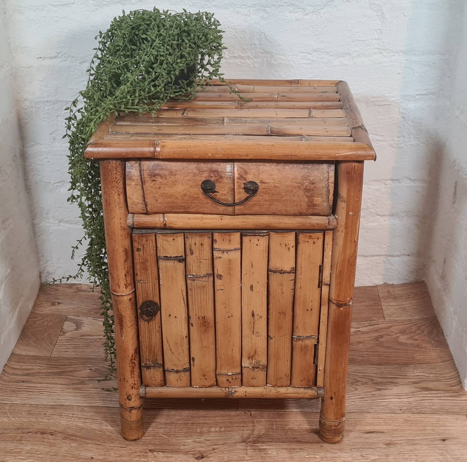 Vintage Bamboo Bedside Cabinet  Cupboard photo furniture