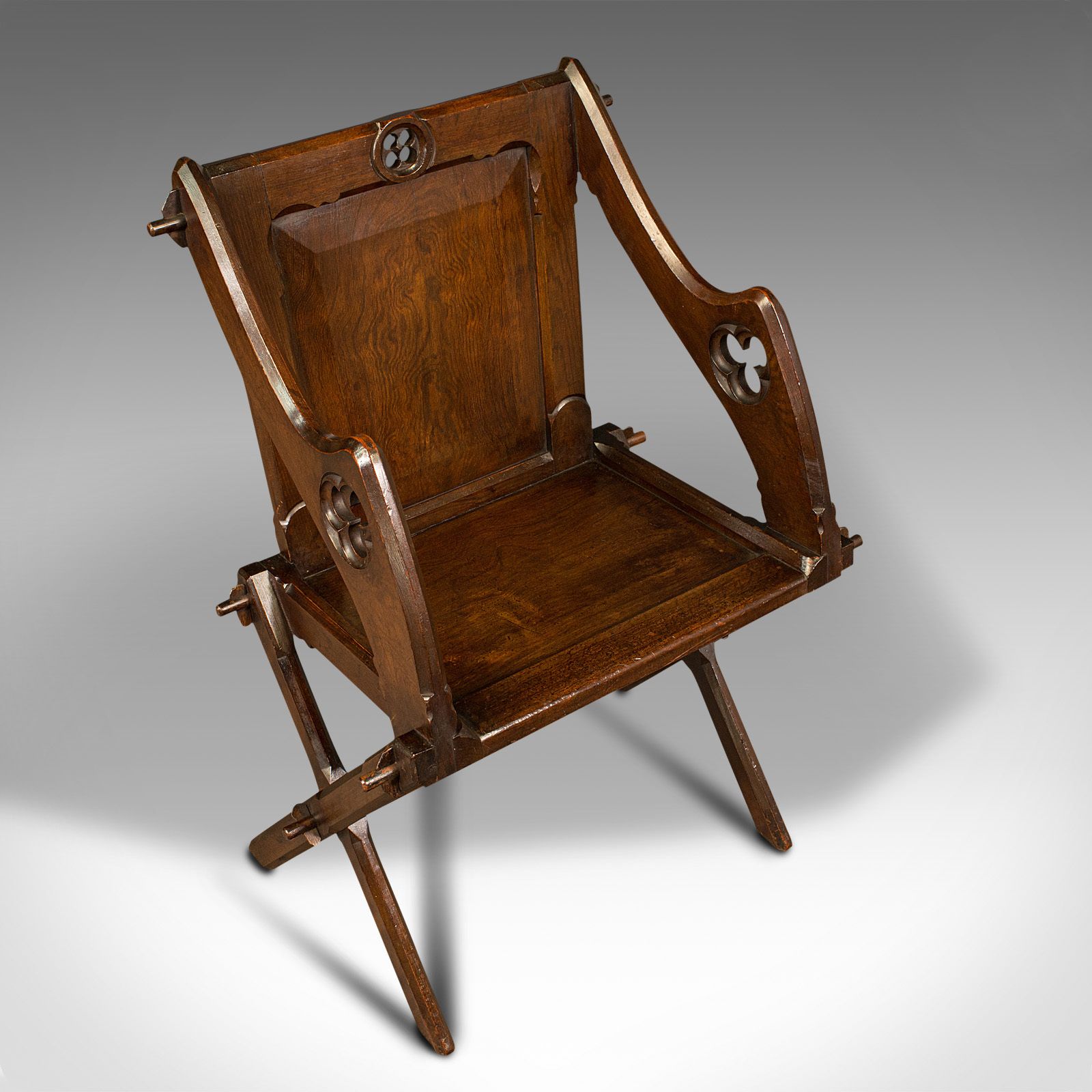 Antique Glastonbury Chair, English, Pitch Pine Armchair photo for sale