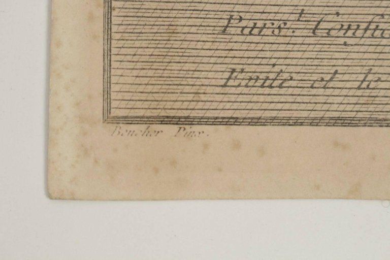 Steel Engraving From The 19th Century “Le Depart Du Courier” photo vinterior