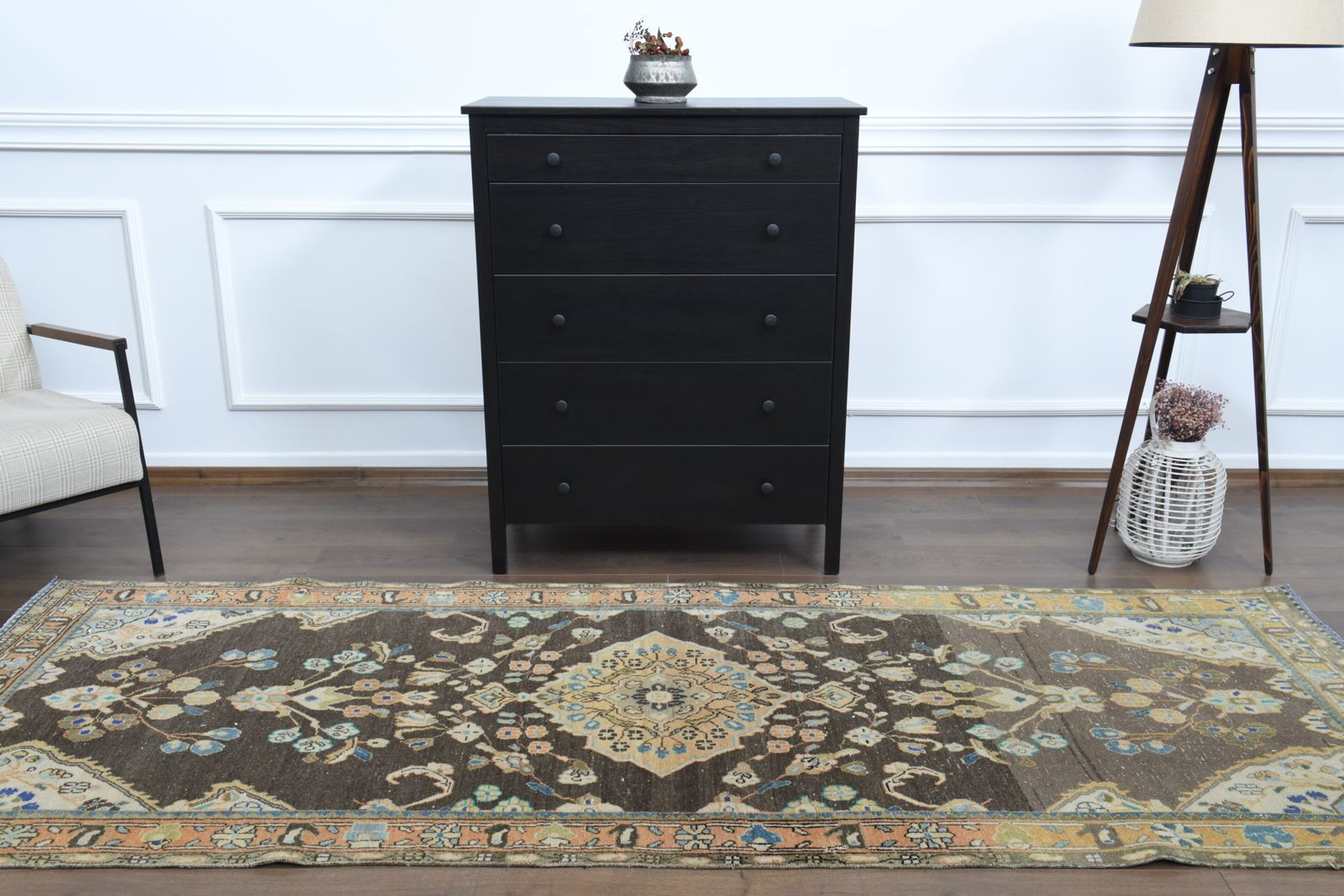 4x10 Ft   Vintage Turkish Runner, Oushak Carpet, Handmade Wool Rug, Floral Hallway Rugs, Farmhouse Decor, One Of A Kind, Made In Anatolia photo buy