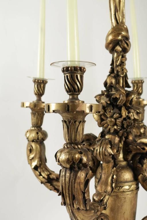 Chandelier In Hand Carved Gold Giltwood From The 19th Century photo Lighting