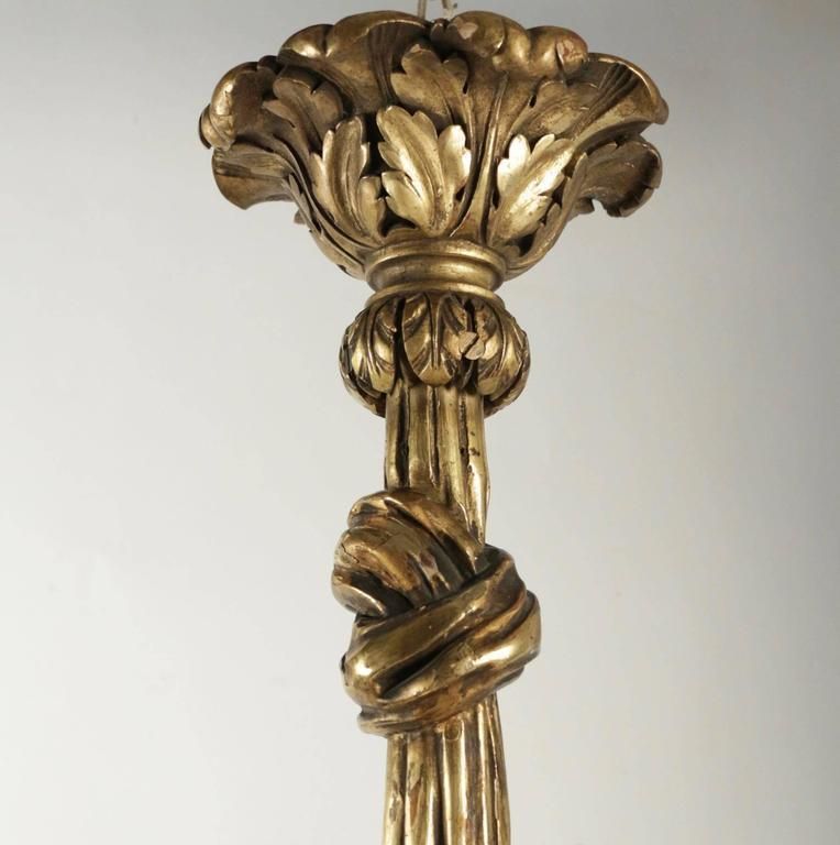 Chandelier In Hand Carved Gold Giltwood From The 19th Century photo buy