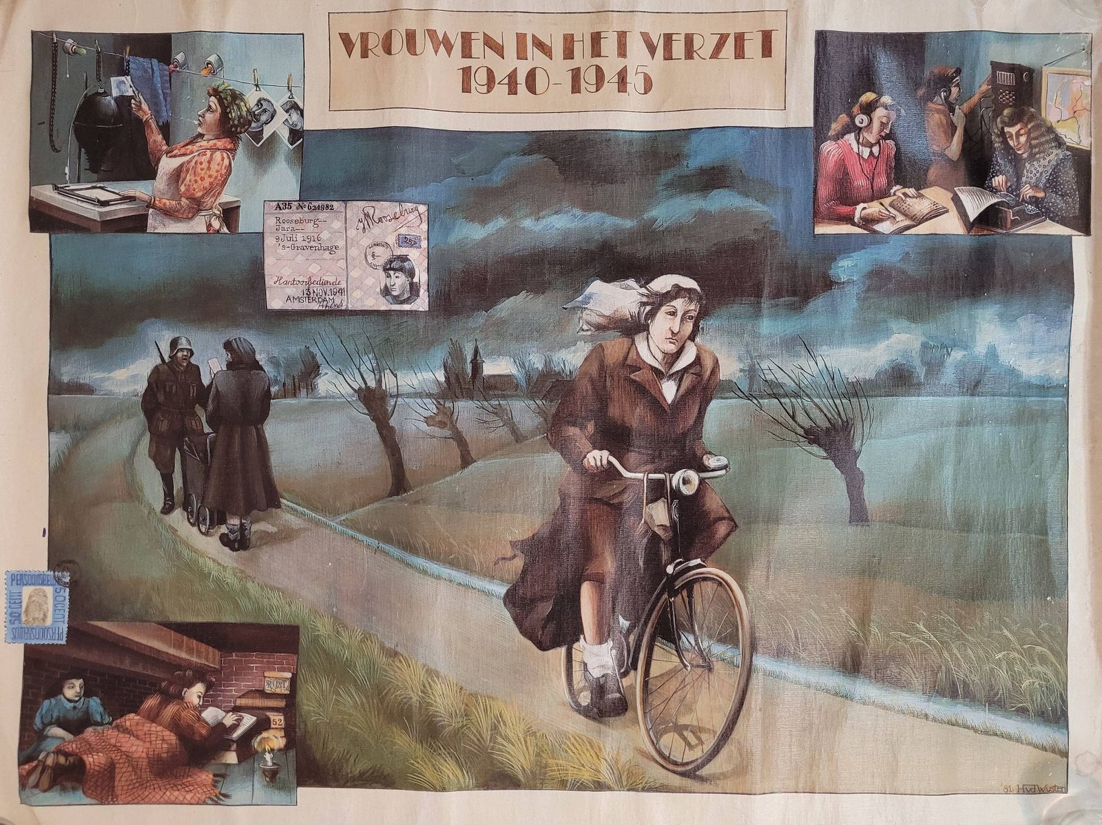 Dutch Feminist History Poster  Vrouwen In Het Verzet  Historical Posters  School Posters  Women's Suffrage