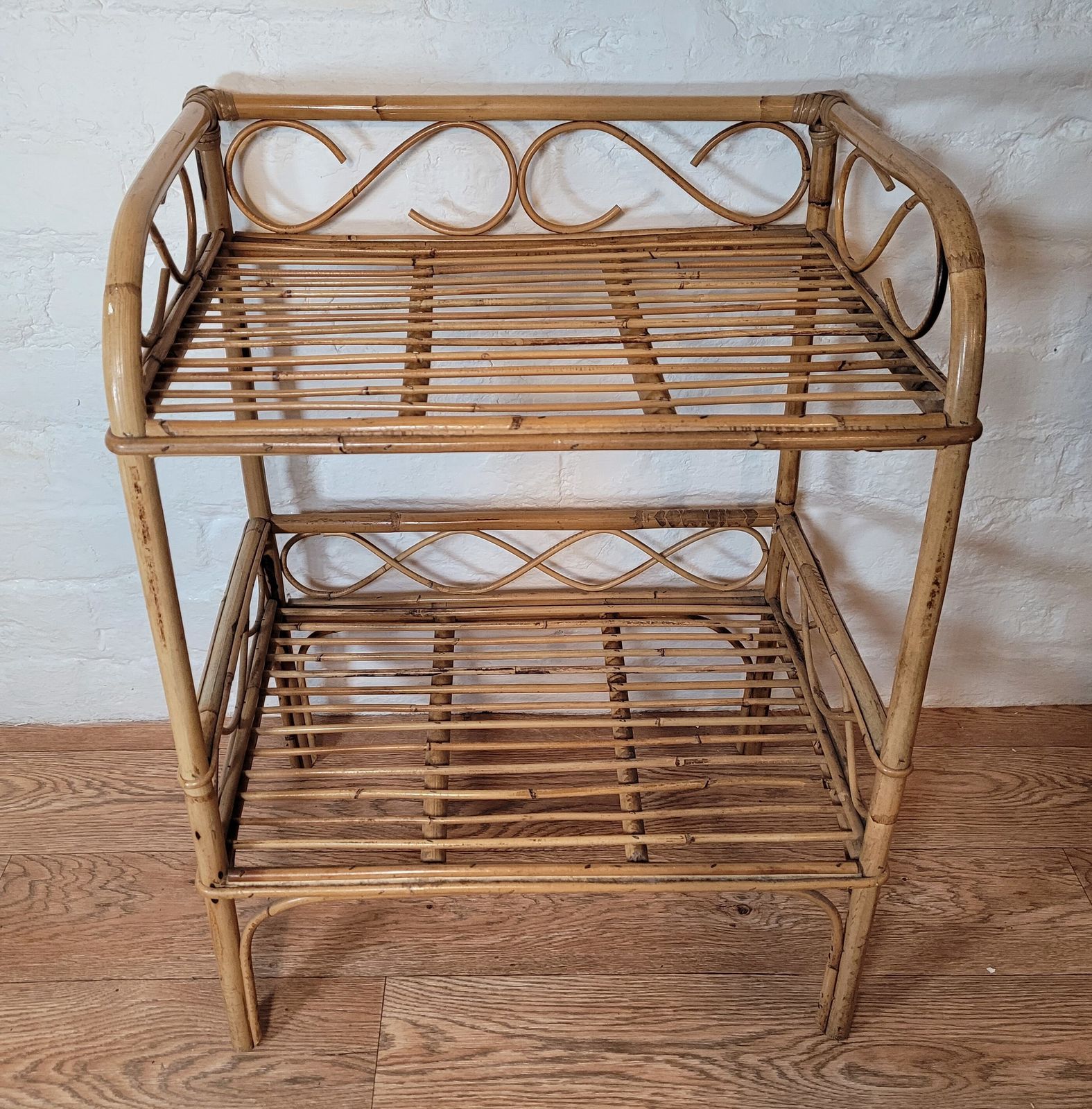 Vintage Bamboo Table Unit / Vintage Bamboo / Bamboo Table / Bamboo Bedside Cabinet / Bamboo Home Decor photo 185.0