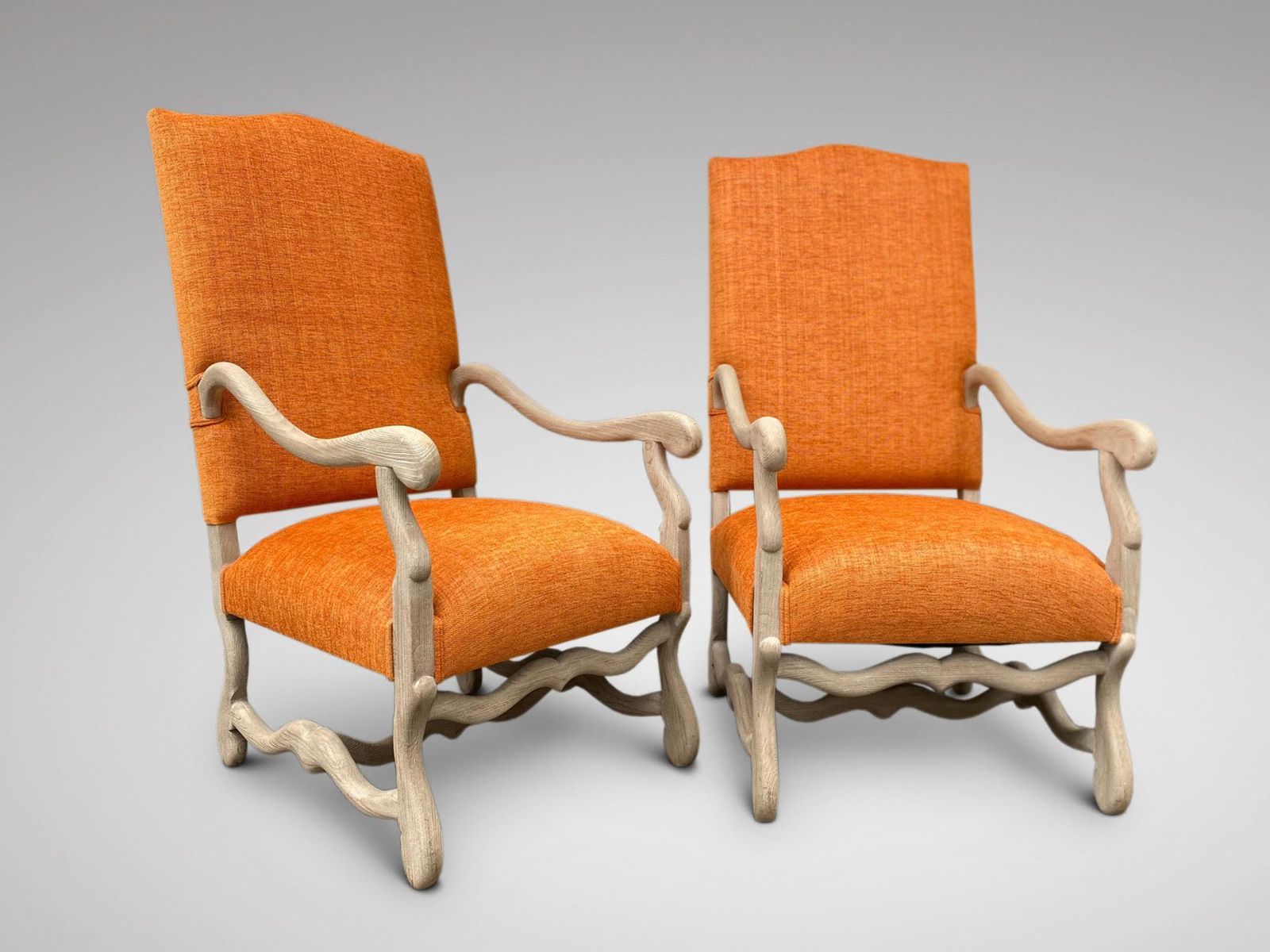 Pair Of 19th C French Walnut Armchairs
