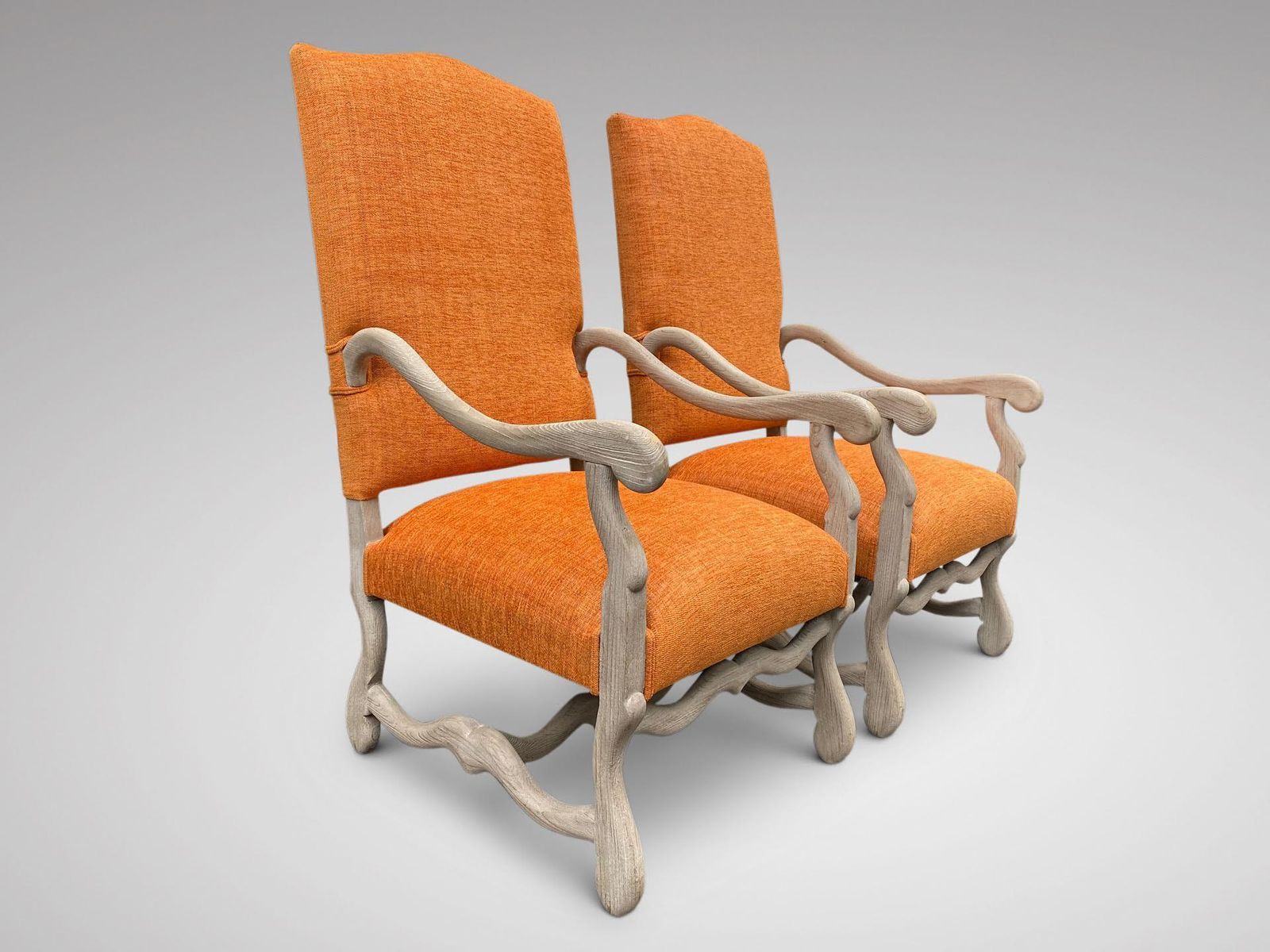 Pair Of 19th C French Walnut Armchairs photo for sale