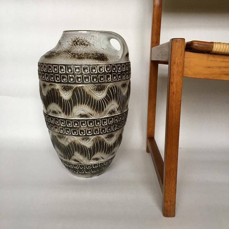 Mid Century Ceramic Floor Vase From Carstens Tonnieshof West Germany