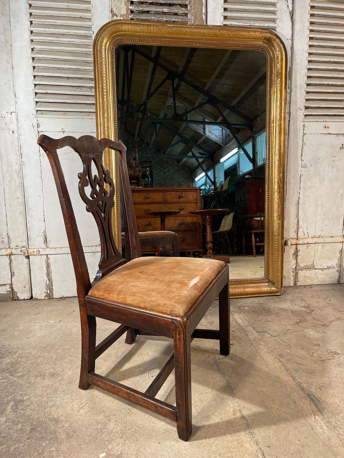 Early Antique Georgian Chippendale Side Chair Circa 1750
