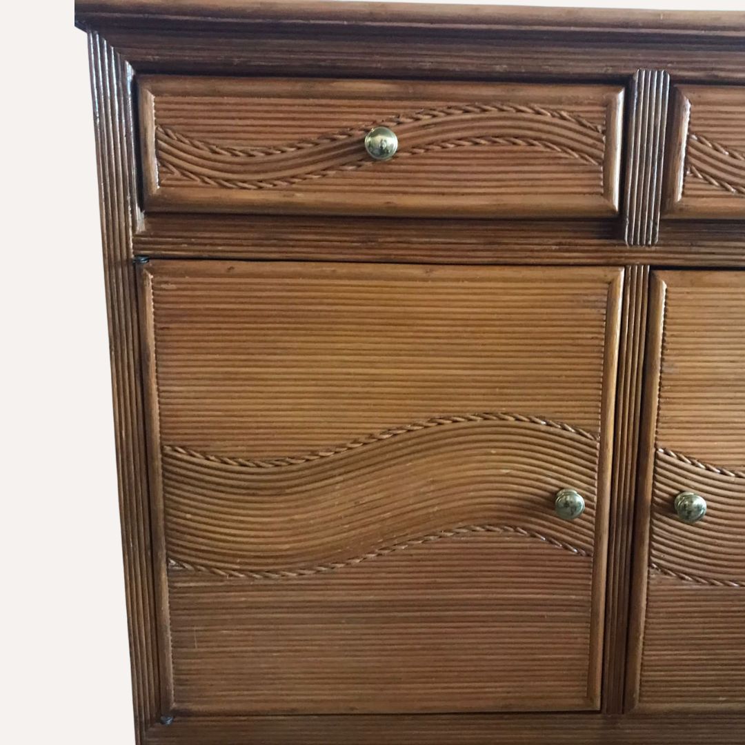 Pencil Or Split Reed Rattan Wicker Side Board Cabinet Vivial Del Sud photo buy