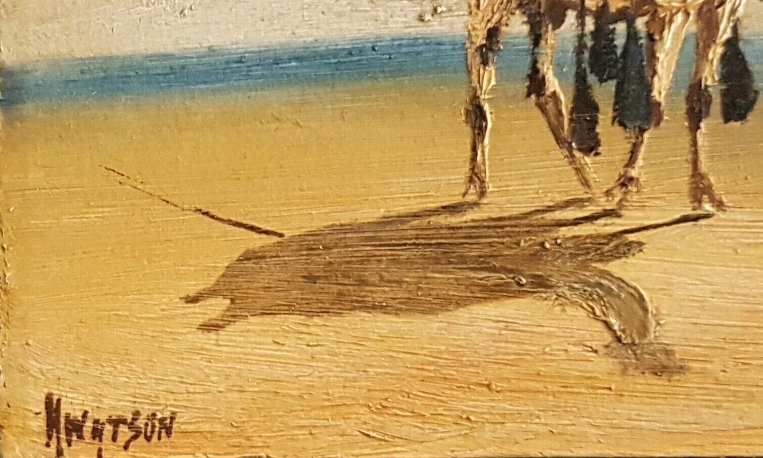 Oil On Board Signed H Watson. Desert Scene With A Bedouin At Prayer photo furniture