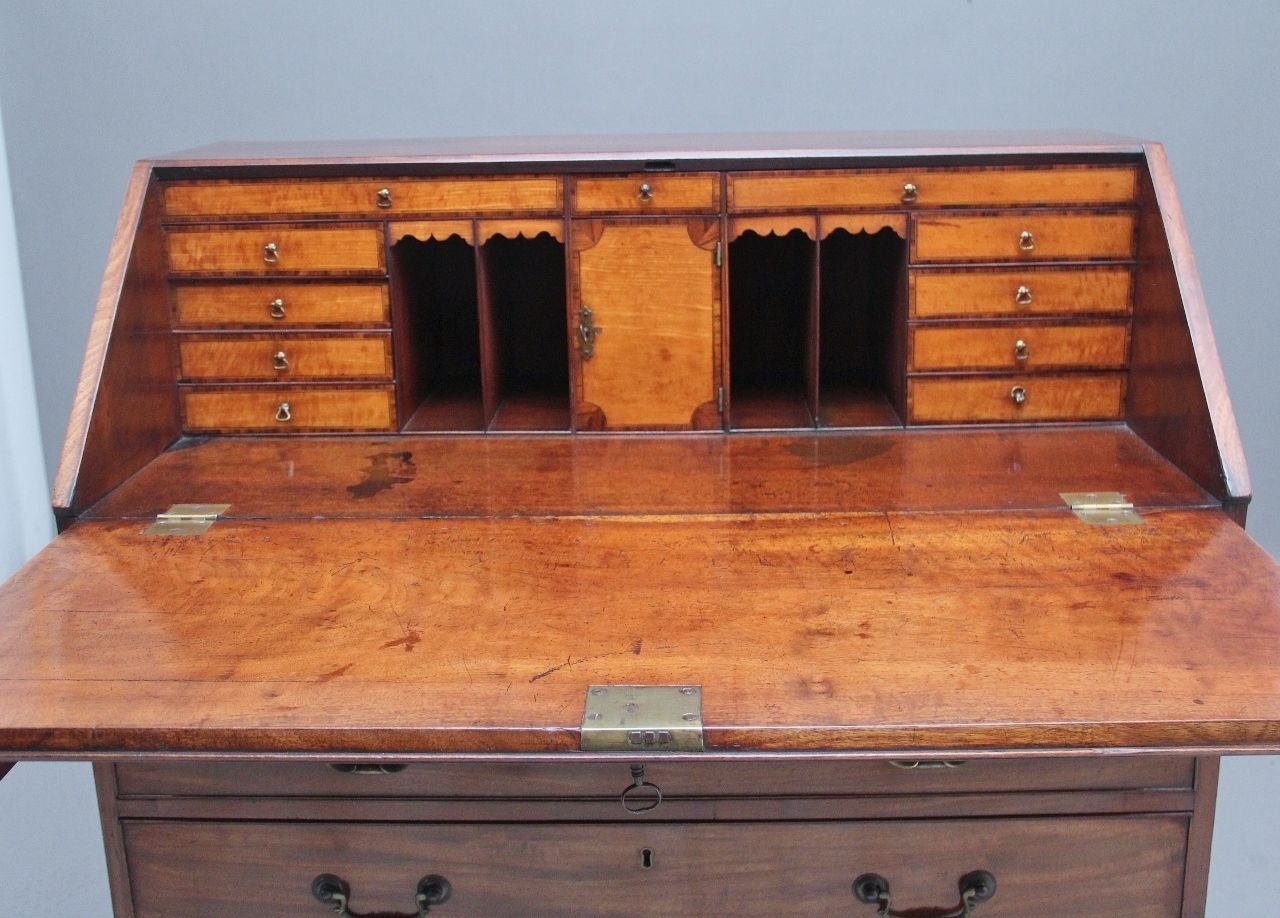 18th Century Mahogany Bureau, 1700s photo vintage