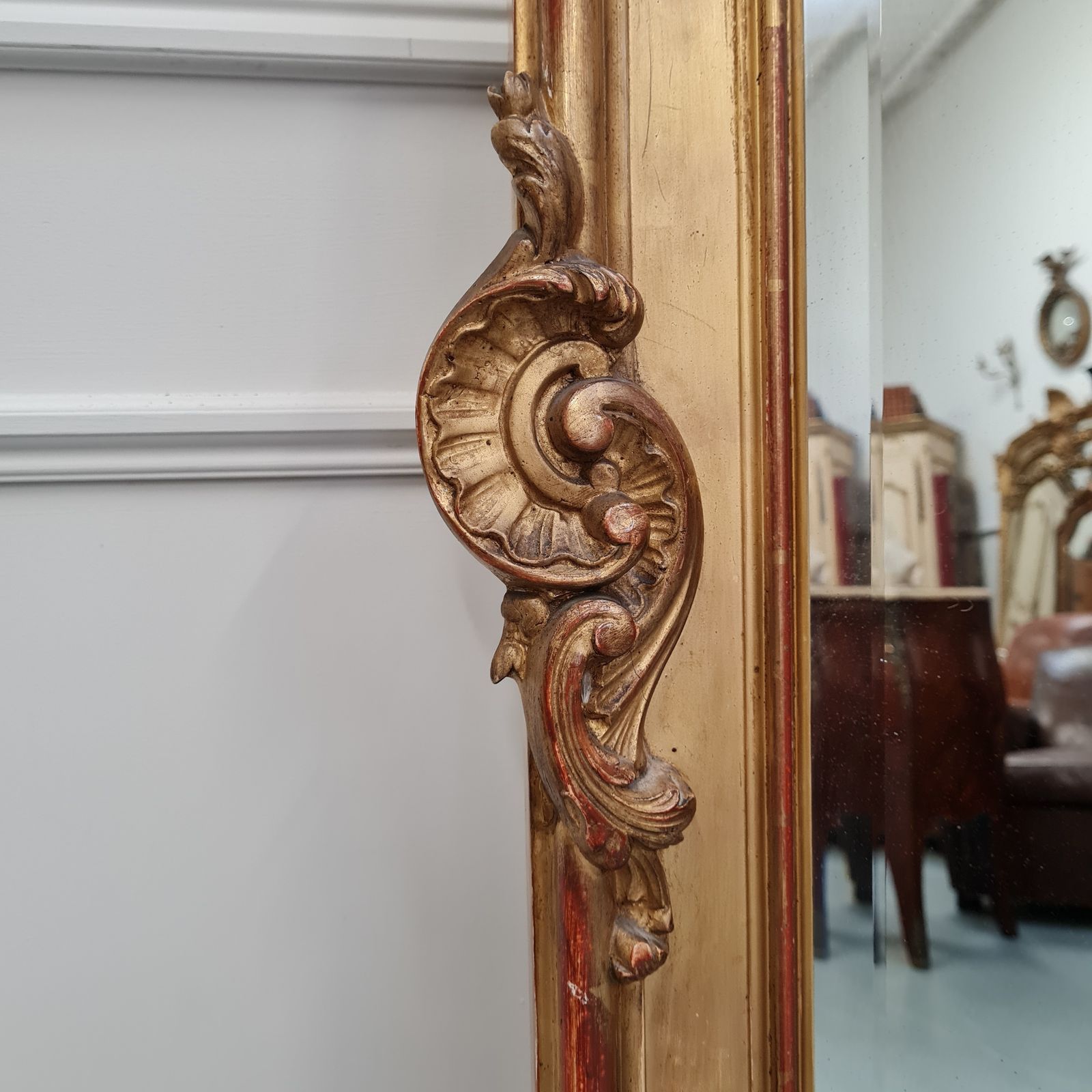 Fine Antique Gilded French Mirror C1880 Free Delivery photo vintage