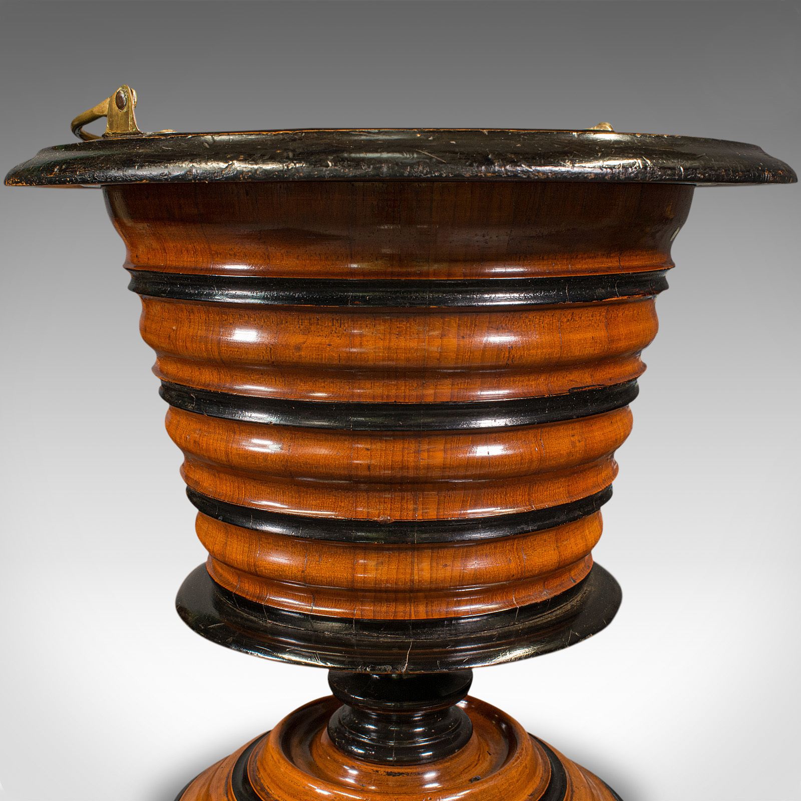 Antique Fireside Store, Dutch, Walnut, Jardiniere, Log Bin, C.1900 photo Home Fixtures